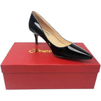 Joy In Love Womens Size 10.5 Black Patent Leather Pointy Toe 3" Heel Pumps Shoes