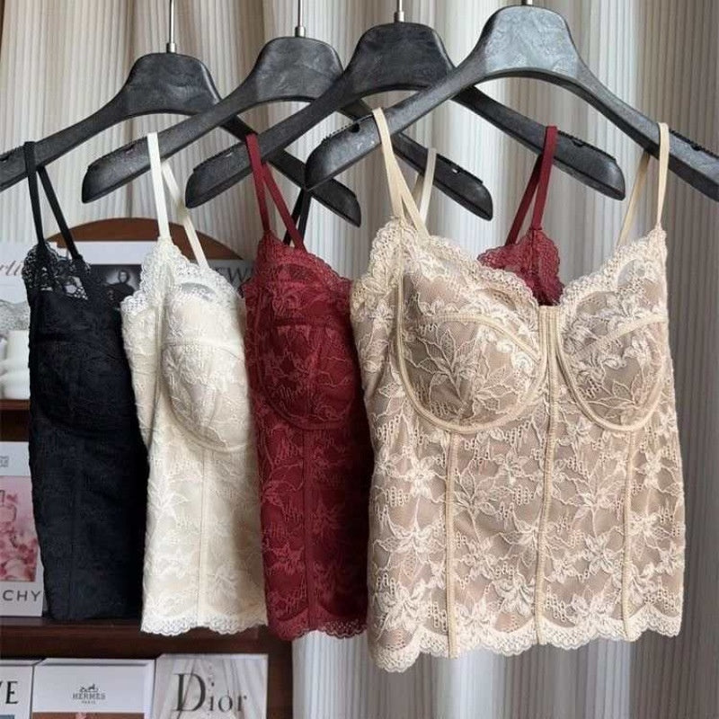 Brushed French-style Camisole For A Slimming Pure-yet-sexy Look