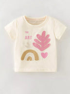 Children's Artistic Applique Short Sleeve T-Shirt