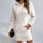 Women's Fuzzy Hoodie Dress