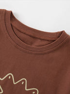 Children's Cartoon Lion Round Neck T-Shirt
