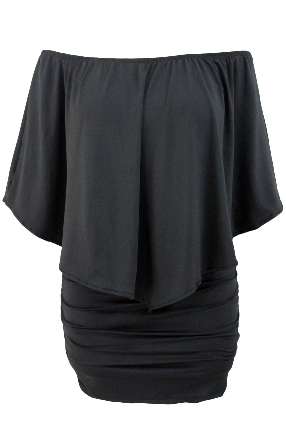 Plus size  Dressing Layered Fiery Red Mini Poncho Dress