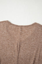 DUNE Solid Colour V-Neck Double Layer Sleeve Loose T-Shirt
