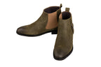 TOTO - K92082 - 3 Inches Taller (Nubuck Army Green) - Chelsea Ankle Boots