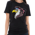 Eagle Mullet Ring Spun Cotton Vintage Short Sleeve Crewneck Graphic Shirt