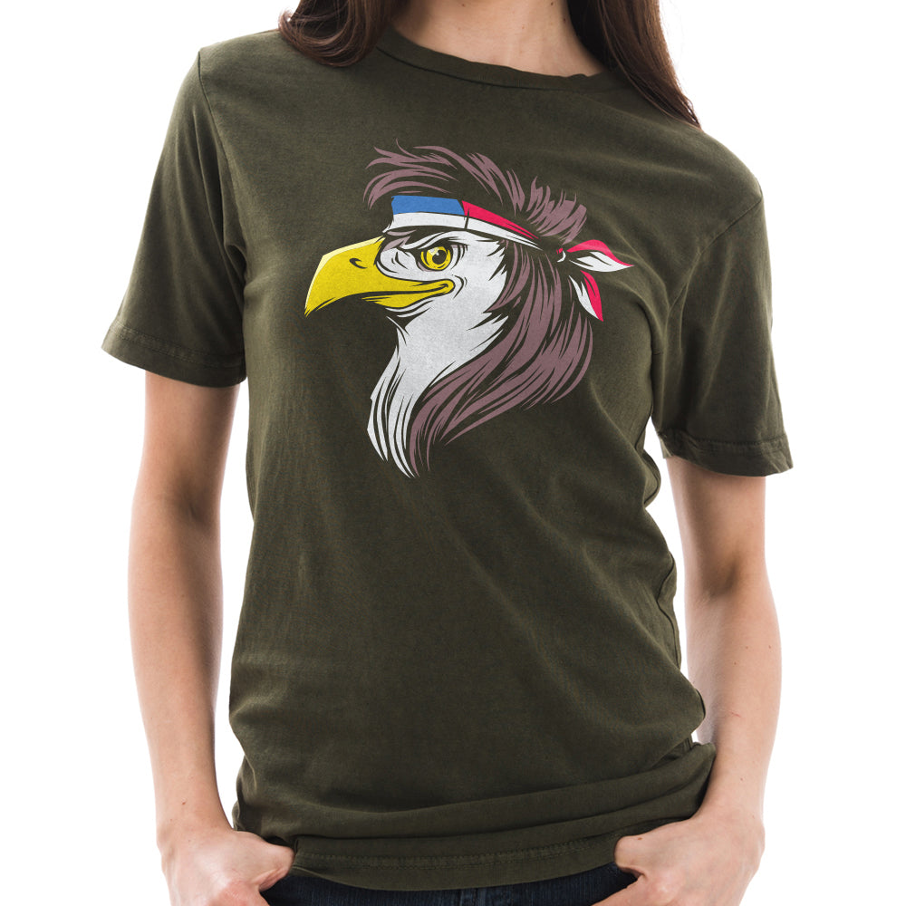 Eagle Mullet Ring Spun Cotton Vintage Short Sleeve Crewneck Graphic Shirt