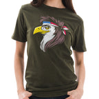 Eagle Mullet Ring Spun Cotton Vintage Short Sleeve Crewneck Graphic Shirt