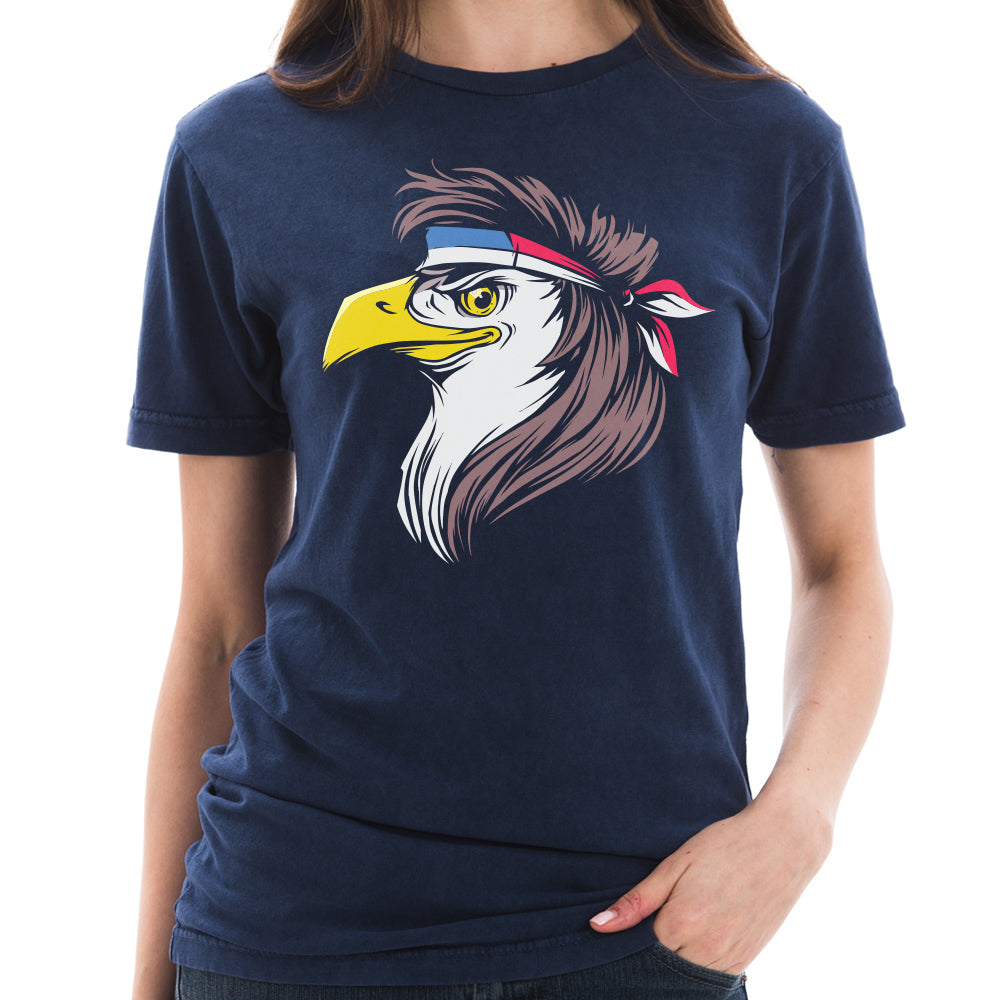 Eagle Mullet Ring Spun Cotton Vintage Short Sleeve Crewneck Graphic Shirt