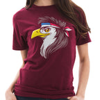Eagle Mullet Ring Spun Cotton Vintage Short Sleeve Crewneck Graphic Shirt