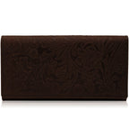 Embossed Floral Accordion Wallet
