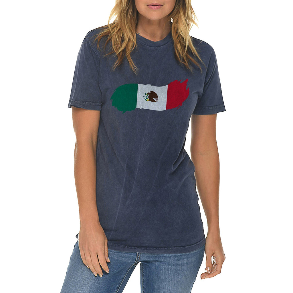 Brushed Mexican Flag Graphic Design Vintage Crewneck Tee