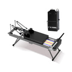 Core Pilates Extra-Large Multi-Functional Pilates Reformer Machine With Dynamic Resistance Cords And Aerobic Rebounder, Black (SAK32879)