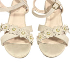 Laurmosa Girls Size 4 Pinky Tan Open Toe 1" Heel Wedding Fancy Sandal Shoes