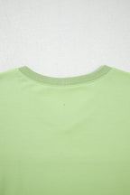 Meadow Mist Green Solid Loose V Neck Half Sleeve Tee and Shorts