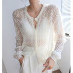 Women’s Mohair Crochet Knit Cardigan