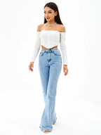New Womens Denim Flared Jeans For Apparel Export