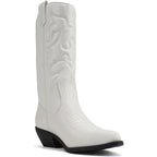 Soda RENO Womens Size 8.5 White Faux Leather 2" Heel Western Cowboy Boot Shoes