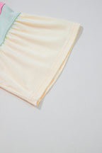 White Colorblock Short Sleeve Round Neck T-Shirt
