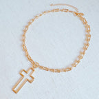Stylish Cross Pendant U Chain Necklace