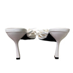 MakeMeChic Womens 9.5 White Orchid Flower Open Toe 3.75" Heels Slide On Shoes