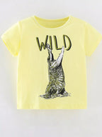 Children's Wild Crocodile Graphic Short Sleeve T-Shirt
