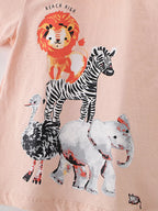 Children's Cute Animal Graphic Crew Neck T-Shirt