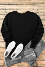 Sea Green Solid Fleece Lined Drop Shoulder High Low Sweatshirt