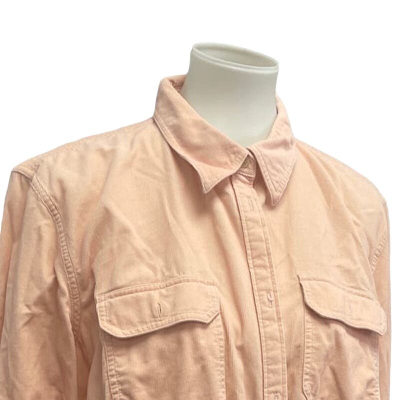 Chaps Womens 2X 100% Cotton Long Sleeve Button Up Corduroy Casual Shirt