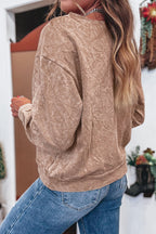 Dune saved by grace Letter Embroidery Mineral Wash Loose Sweatshirt