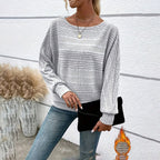 Women’s Textured Round-Neck Long-Sleeve Pullover