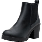 New Vepose Womens Size 8.5 Black 3" Heel Ankle Boot Round Closed Toe Shoes