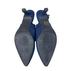 Dream Pairs Womens Size 8 Navy 2.5" Heels Closed Pointed Toe Buckle Strap Shoes
