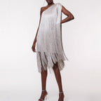 Sleek And Playful Tassel Skirt Party Dress