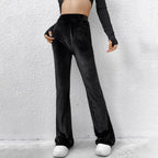 High-waisted Slimming Comfortable Flare Velvet Casual Pants
