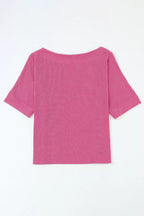 Ribbed Knit Off-Shoulder Blouse