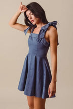 SO ME Fit and Flare Washed Gameday Dress