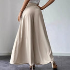 Women's High-Waist Pleated Wide-Leg Pants – Relaxed Bohemian Linen