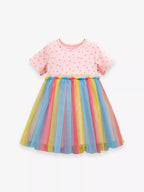 Children's Polka Dot Rainbow Tulle Dress