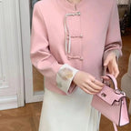Short Womens Coat With Spring And Autumn Hanstyle Frogbutton Detailing