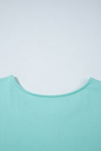 Mint Green Frilled Trim Crew Neck Loose Fit Mini Dress