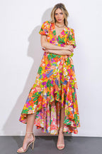 GARDEN OF LIFE WOVEN MIDI DRESS