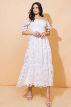 LOVE IN YOUR EYES WOVEN MIDI DRESS