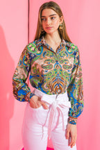 IN A GOOD PLACE WOVEN TOP