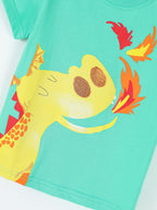 Children's Dinosaur Round Neck Short Sleeve T-Shirt