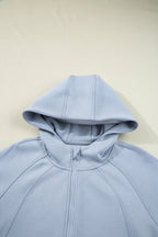 Jet Stream Half Zip Thumbhole Sleeve Hoodie Active Pants 2pcs Outfit