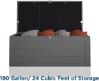 Extra Large Outdoor Patio Storage Deck Box 180 Gallons