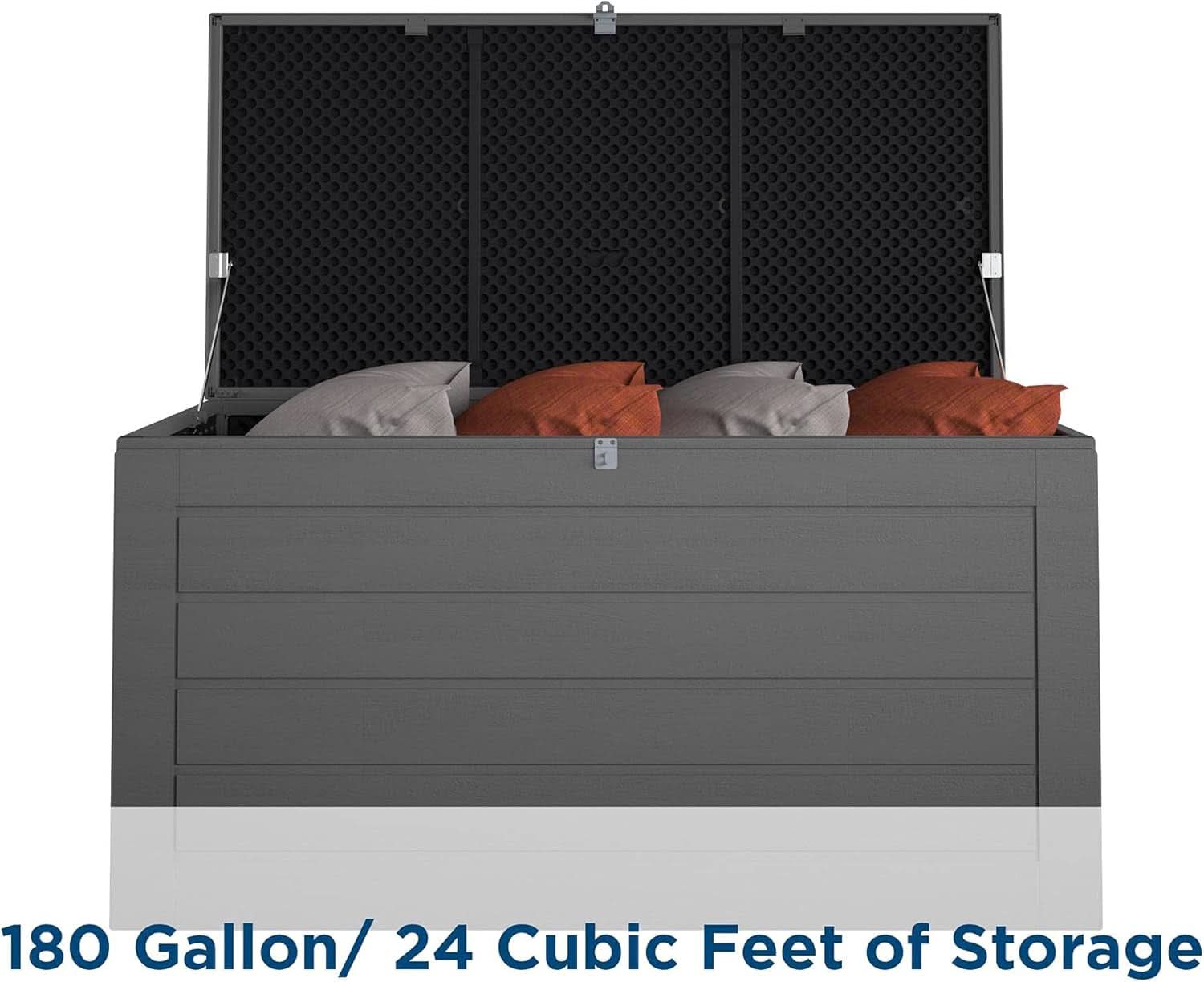 Extra Large Outdoor Patio Storage Deck Box 180 Gallons