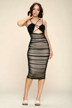 Fasheabe Curve Hugging Bodycon Midi Dress