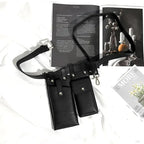 Fashion Women Leather Luxury Women Fanny Pack Black Retro Crossbody Shoulder Purse Wallet Party Bag For Women And Girl