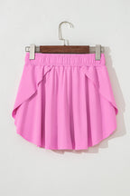 Sky Blue Drawstring High Waist Lined Tennis Skort